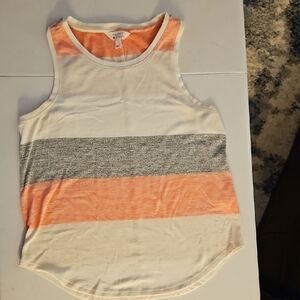 Market & Spruce White, Orange, and Gray Tank Top